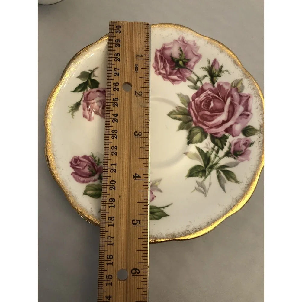 Royal Standard England Orleans Rose‎ Fine Bone China Saucer & Jason Tea Cup Gold